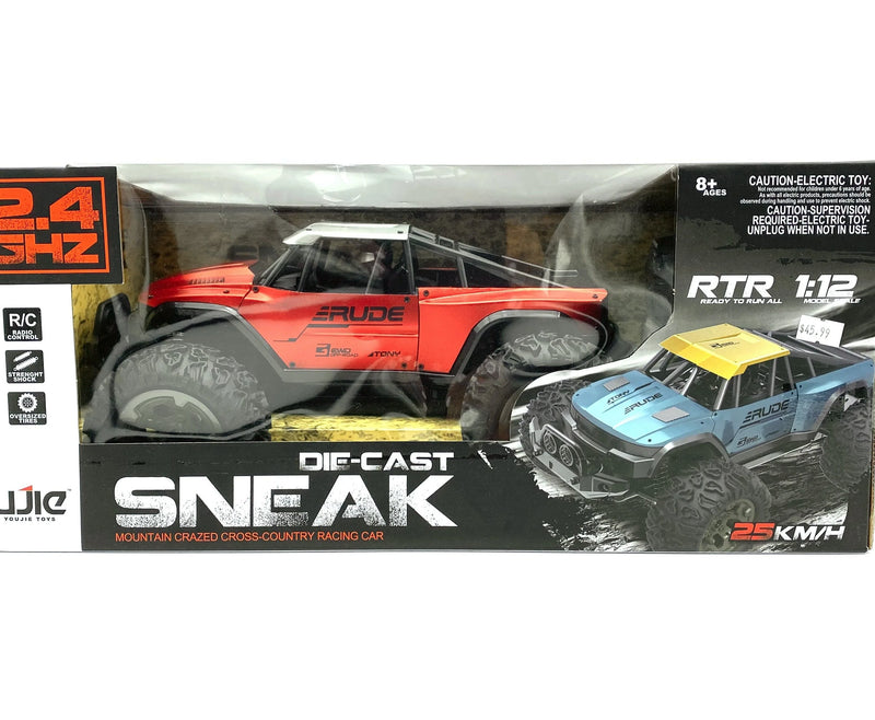 Remote Control Racing Car, Die-Cast Sneak - Red, Blue - sctoyswholesale