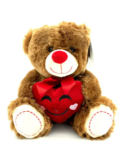 Plush Sitting Bear With Heart For Special Occasions (Brown) - sctoyswholesale