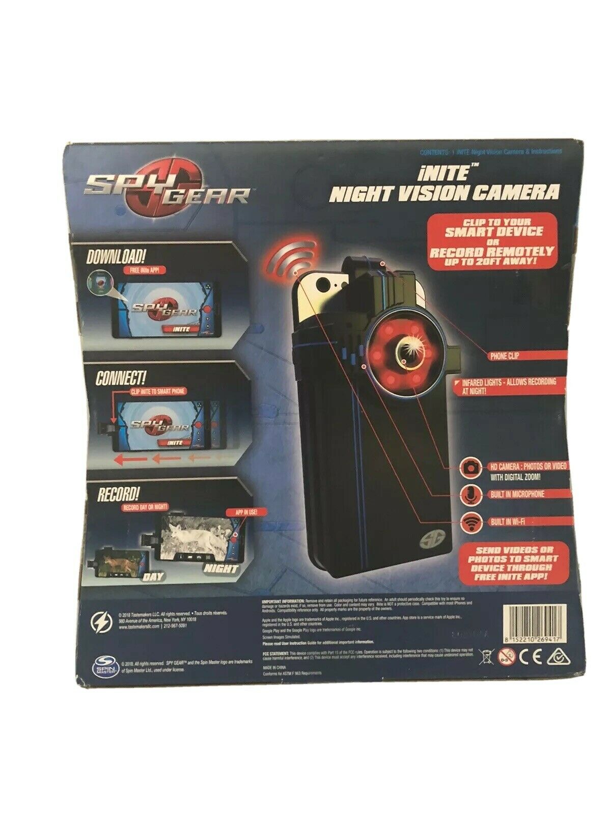 Spy gear inite night vision fashion camera