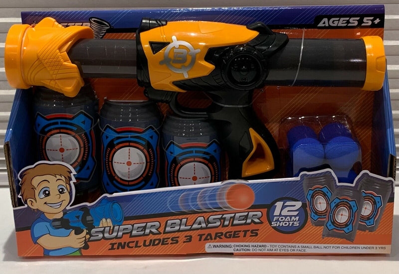 Blaster Storm Super Blaster Ball w/ 12 Foam Shots & 3 Targets Kids Toy (Orange)