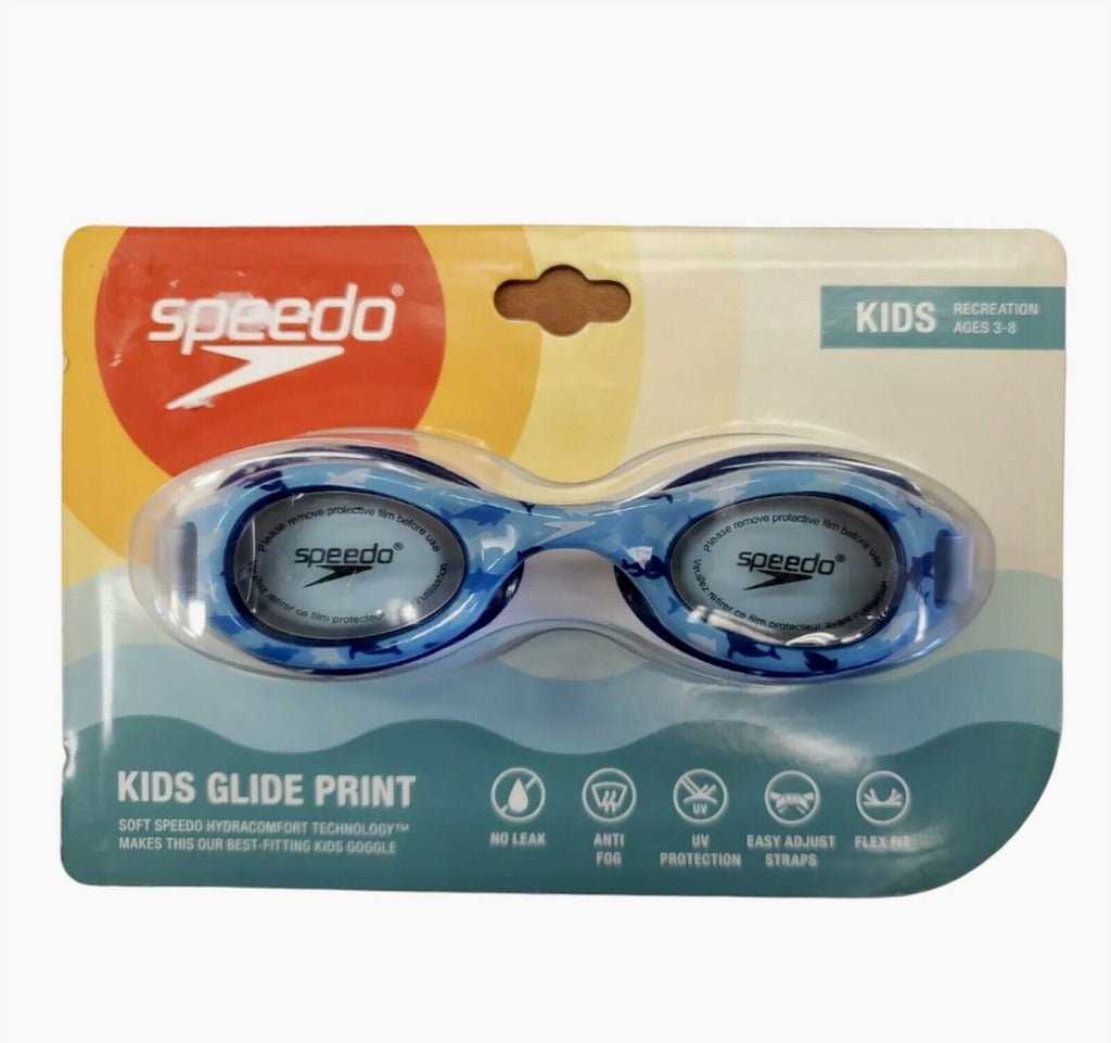 Speedo Anti-Fog UV-Protected Glide Bungee Kids' Swim Goggles, Blue